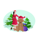 پیش‌نمایش فایل little-girl-standing-with-dog-10611541 از پک کریسمس