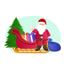 پیش‌نمایش فایل santa-claus-with-sleigh-and-gift-10611599 از پک کریسمس