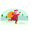 پیش‌نمایش فایل santa-skating-with-gift-bag-10611654 از پک کریسمس