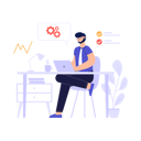 پیش‌نمایش فایل a-man-is-sitting-in-front-of-a-laptop-working-from-home-analyzing-data-conceptual-design-illustration-10313262 از پک فناوری شبکه