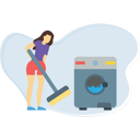 پیش‌نمایش فایل girl-cleaning-floor-and-washing-the-clothes-5103564 از پک فعالیت