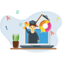 پیش‌نمایش فایل boy-getting-online-graduation-degree-5105864 از پک بازگشت به مدرسه