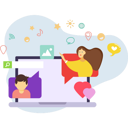 پیش‌نمایش فایل couple-doing-online-chatting-5112756 از پک رسانه‌های اجتماعی