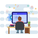 پیش‌نمایش فایل man-working-on-monitor-5112772 از پک رسانه‌های اجتماعی