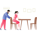 پیش‌نمایش فایل boy-is-pulling-back-the-chair-for-the-girl-on-date-5112541 از پک رستوران