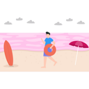 پیش‌نمایش فایل coast-guard-is-standing-on-beach-with-a-rubber-tube-5133198 از پک تابستان