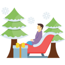 پیش‌نمایش فایل boy-is-sitting-on-santas-sled-5142211 از پک کریسمس