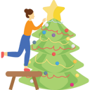 پیش‌نمایش فایل girl-is-decorating-the-christmas-tree-5142219 از پک کریسمس