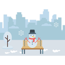پیش‌نمایش فایل snowman-sitting-on-bench-5142217 از پک کریسمس