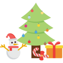 پیش‌نمایش فایل snowman-with-christmas-tree-and-gifts-5142218 از پک کریسمس