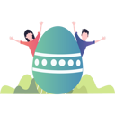 پیش‌نمایش فایل boy-and-girl-playing-with-easter-egg-5143128 از پک عید پاک