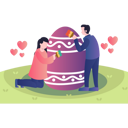 پیش‌نمایش فایل couple-painting-easter-eggs-5143119 از پک عید پاک