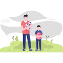 پیش‌نمایش فایل father-and-son-holding-easter-egg-5143121 از پک عید پاک