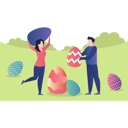 پیش‌نمایش فایل girl-and-boy-playing-with-easter-eggs-5143120 از پک عید پاک