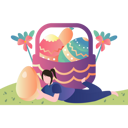 پیش‌نمایش فایل girl-is-sitting-with-easter-eggs-5143114 از پک عید پاک
