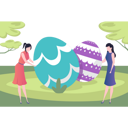 پیش‌نمایش فایل girls-with-easter-eggs-5143125 از پک عید پاک