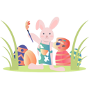 پیش‌نمایش فایل rabbit-painting-the-easter-eggs-5143115 از پک عید پاک