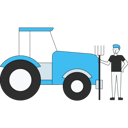 پیش‌نمایش فایل farmer-standing-with-tractor-and-pitch-fork-5241357 از پک کشاورزی