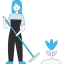 پیش‌نمایش فایل girl-standing-in-garden-with-fork-5241344 از پک کشاورزی