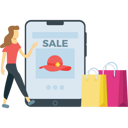 پیش‌نمایش فایل girl-doing-online-shopping-in-black-friday-sale-5257535 از پک تخفیف‌های جمعه سیاه