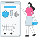پیش‌نمایش فایل girl-doing-online-grocery-shopping-5415449 از پک مفهومی