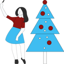پیش‌نمایش فایل girl-taking-selfie-with-christmas-tree-5468066 از پک فعالیت‌های کریسمس