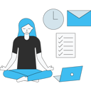 پیش‌نمایش فایل business-woman-in-lotus-pose-5463002 از پک مفهوم کسب‌وکار