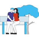 پیش‌نمایش فایل couple-sitting-on-bench-in-park-5471142 از پک زوج عاشق