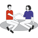 پیش‌نمایش فایل couple-sitting-on-mat-5471144 از پک زوج عاشق
