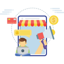 پیش‌نمایش فایل man-doing-online-sale-marketing-5489628 از پک فروشگاه‌اینترنتی و خرید