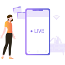 پیش‌نمایش فایل girl-live-on-mobile-5662692 از پک پخش زنده