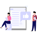 پیش‌نمایش فایل boy-and-girl-looking-at-customer-feedback-5682689 از پک وفاداری مشتری