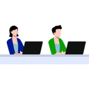 پیش‌نمایش فایل boy-and-girl-working-on-laptops-5682451 از پک افراد کسب و کار