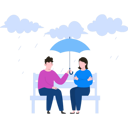 پیش‌نمایش فایل couple-sitting-on-bench-with-umbrella-in-rain-5941278 از پک فصل باران