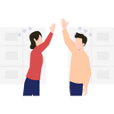 پیش‌نمایش فایل couple-giving-high-fives-6150658 از پک رابطه و ارتباط (تصویرسازی)