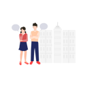 پیش‌نمایش فایل couple-standing-outside-building-6150650 از پک رابطه و ارتباط (تصویرسازی)