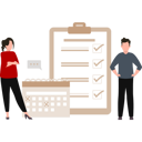 پیش‌نمایش فایل boy-and-girl-standing-with-checklist-6150626 از پک برنامه‌ریزی و اهداف