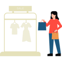 پیش‌نمایش فایل girl-shopping-on-sale-6474354 از پک خرید و تحویل