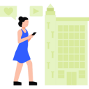 پیش‌نمایش فایل girl-walking-and-using-mobile-6495811 از پک رسانه‌های اجتماعی
