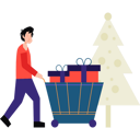 پیش‌نمایش فایل boy-carrying-a-gift-trolley-6489708 از پک فعالیت‌های کریسمس