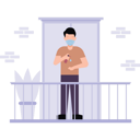 پیش‌نمایش فایل a-boy-wearing-a-mask-is-standing-on-the-balcony-6495985 از پک در خانه بمانیم