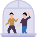 پیش‌نمایش فایل children-are-dancing-on-the-balcony-6495992 از پک در خانه بمانیم