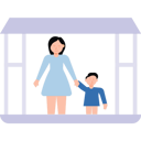 پیش‌نمایش فایل mother-and-child-are-standing-in-the-window-6495989 از پک در خانه بمانیم