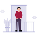 پیش‌نمایش فایل the-boy-is-standing-on-the-balcony-6495984 از پک در خانه بمانیم