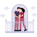 پیش‌نمایش فایل the-couple-is-standing-on-the-balcony-6495993 از پک در خانه بمانیم