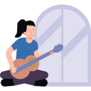 پیش‌نمایش فایل the-girl-is-playing-the-guitar-6496002 از پک در خانه بمانیم