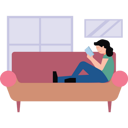 پیش‌نمایش فایل the-girl-is-sitting-on-the-sofa-reading-a-book-6495994 از پک در خانه بمانیم
