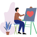 پیش‌نمایش فایل boy-is-painting-a-heart-on-the-board-6525017 از پک روز ولنتاین