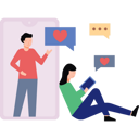 پیش‌نمایش فایل couple-chatting-on-mobile-6525005 از پک روز ولنتاین