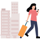 پیش‌نمایش فایل girl-with-a-suitcase-is-walking-and-using-her-phone-7107902 از پک اینفلوئنسر و تولیدکننده محتوا